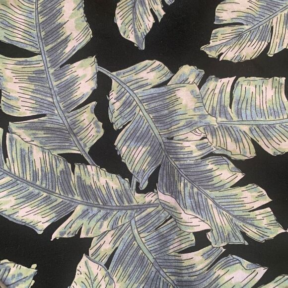 Cooke Street Top Black Green Tropical Palm Printed Button Down Hawaiian Shirt - Picture 9 of 10